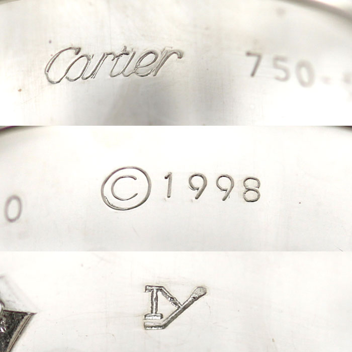 CARTIER カルティエ K18WG ホワイトゴールド ラブリング ハーフダイヤ リング・指輪 ダイヤモンド 13号 53 8.7g レディース【中古】【美品】
