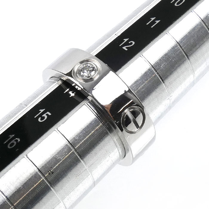 CARTIER カルティエ K18WG ホワイトゴールド ラブリング ハーフダイヤ リング・指輪 ダイヤモンド 13号 53 8.7g レディース【中古】【美品】