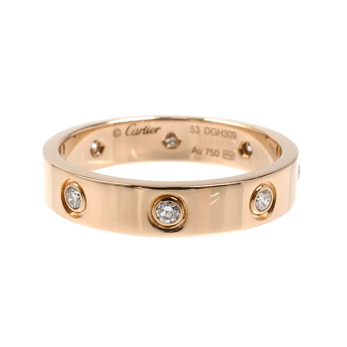 CARTIER カルティエ K18PG ピンクゴールド ミニラブ フルダイヤ リング・指輪 B4050853 ダイヤモンド 13号 53 4.3g レディース【中古】【美品】