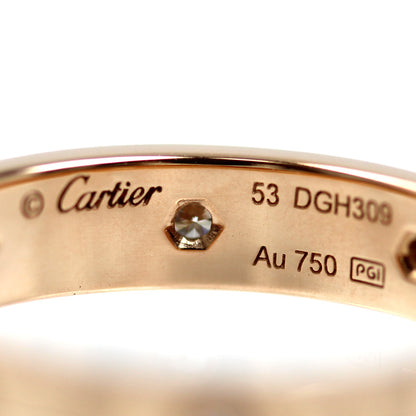 CARTIER カルティエ K18PG ピンクゴールド ミニラブ フルダイヤ リング・指輪 B4050853 ダイヤモンド 13号 53 4.3g レディース【中古】【美品】