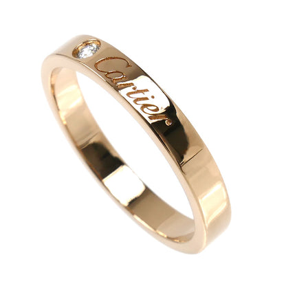CARTIER カルティエ K18PG ピンクゴールド エングレーブド 1Pダイヤ リング・指輪 B4086455 ダイヤモンド 15号 55 3.7g レディース【中古】【美品】