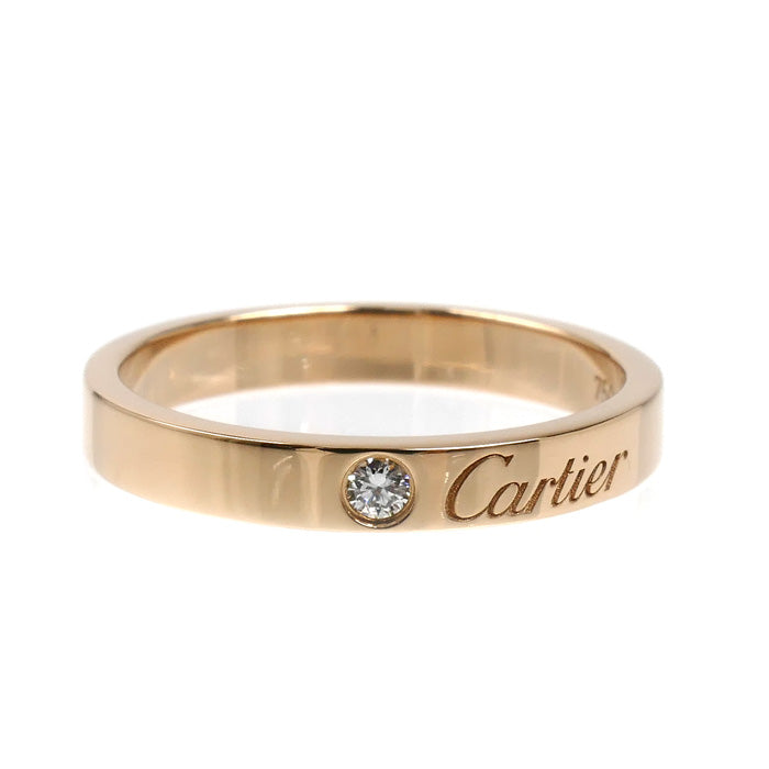 CARTIER カルティエ K18PG ピンクゴールド エングレーブド 1Pダイヤ リング・指輪 B4086455 ダイヤモンド 15号 55 3.7g レディース【中古】【美品】
