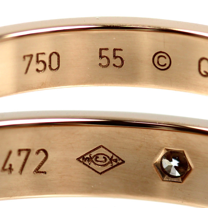 CARTIER カルティエ K18PG ピンクゴールド エングレーブド 1Pダイヤ リング・指輪 B4086455 ダイヤモンド 15号 55 3.7g レディース【中古】【美品】