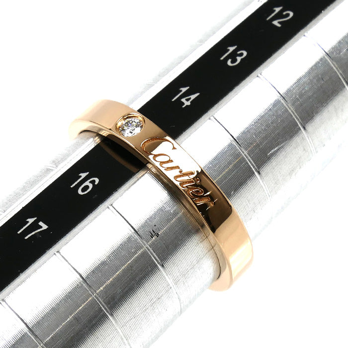 CARTIER カルティエ K18PG ピンクゴールド エングレーブド 1Pダイヤ リング・指輪 B4086455 ダイヤモンド 15号 55 3.7g レディース【中古】【美品】