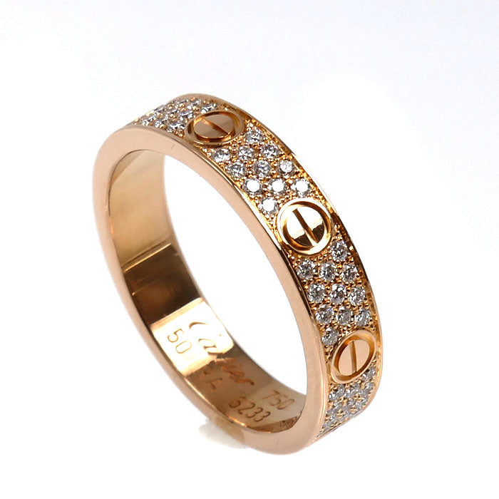 CARTIER カルティエ K18PG ピンクゴールド ミニラブ ダイヤ リング・指輪 B4085850 ダイヤモンド 10号 50 3.8g レディース【中古】【美品】