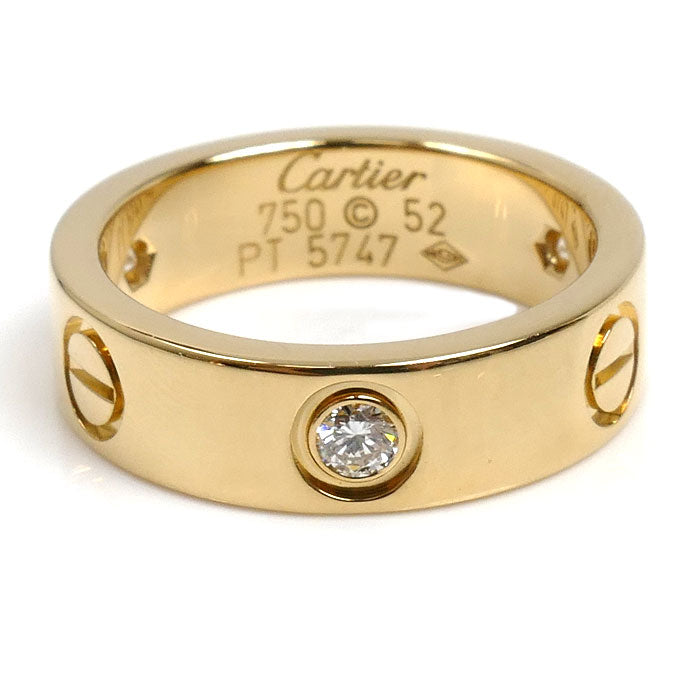 CARTIER カルティエ K18YG イエローゴールド ラブリング ハーフダイヤ リング・指輪 B4032452 ダイヤモンド 12号 52 8.3g レディース【中古】【美品】