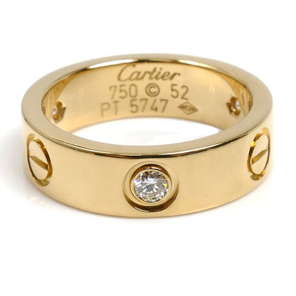 CARTIER カルティエ K18YG イエローゴールド ラブリング ハーフダイヤ リング・指輪 B4032452 ダイヤモンド 12号 52 8.3g レディース【中古】【美品】