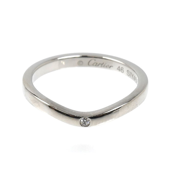 CARTIER カルティエ Pt950プラチナ バレリーナ カーブ ウェデング 3P ダイヤ リング・指輪 B4092946 ダイヤモンド 6号 46 2.8g レディース【中古】【美品】