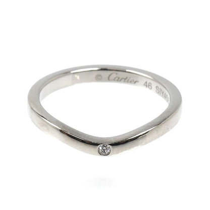 CARTIER カルティエ Pt950プラチナ バレリーナ カーブ ウェデング 3P ダイヤ リング・指輪 B4092946 ダイヤモンド 6号 46 2.8g レディース【中古】【美品】