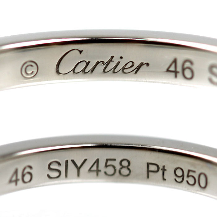 CARTIER カルティエ Pt950プラチナ バレリーナ カーブ ウェデング 3P ダイヤ リング・指輪 B4092946 ダイヤモンド 6号 46 2.8g レディース【中古】【美品】