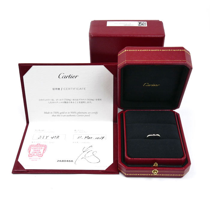 CARTIER カルティエ Pt950プラチナ バレリーナ カーブ ウェデング 3P ダイヤ リング・指輪 B4092946 ダイヤモンド 6号 46 2.8g レディース【中古】【美品】
