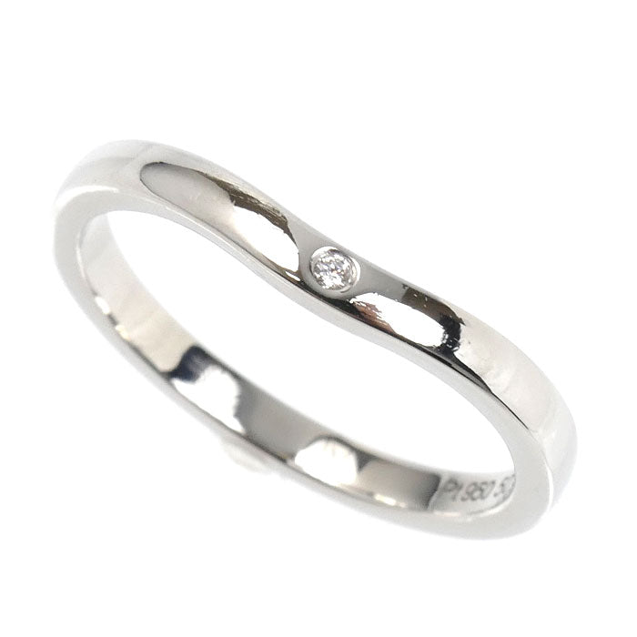 CARTIER カルティエ Pt950プラチナ バレリーナ カーブ ウェデング 3P ダイヤ リング・指輪 B4092950 ダイヤモンド 10号 50 3.3g レディース【中古】