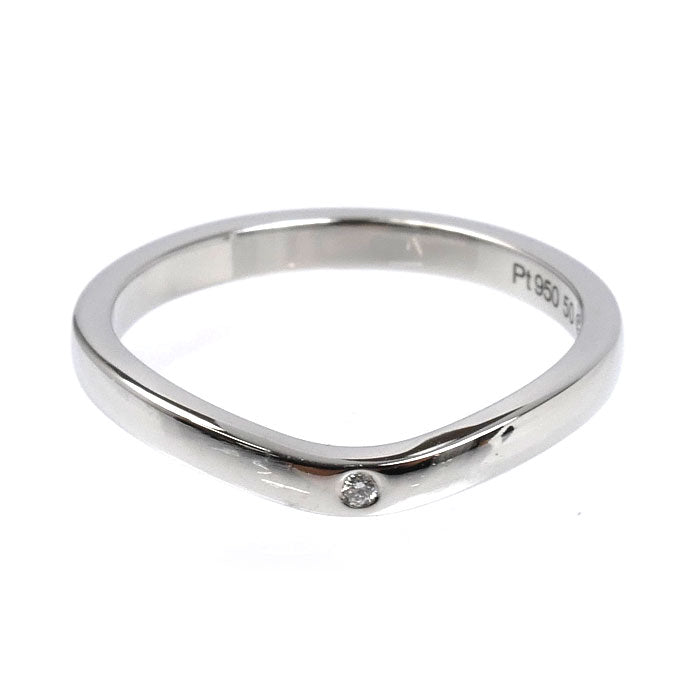 CARTIER カルティエ Pt950プラチナ バレリーナ カーブ ウェデング 3P ダイヤ リング・指輪 B4092950 ダイヤモンド 10号 50 3.3g レディース【中古】