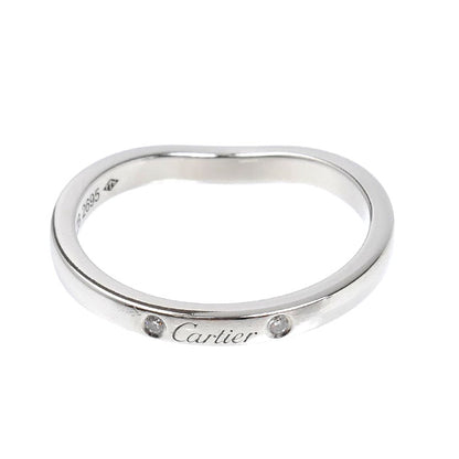 CARTIER カルティエ Pt950プラチナ バレリーナ カーブ ウェデング 3P ダイヤ リング・指輪 B4092950 ダイヤモンド 10号 50 3.3g レディース【中古】