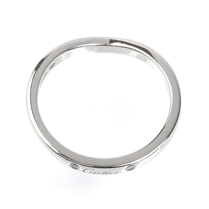 CARTIER カルティエ Pt950プラチナ バレリーナ カーブ ウェデング 3P ダイヤ リング・指輪 B4092950 ダイヤモンド 10号 50 3.3g レディース【中古】