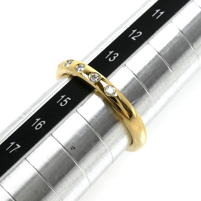 TIFFANY&Co. ティファニー K18YG イエローゴールド スタッキングバンド 5Pダイヤ リング・指輪 60017183 ダイヤモンド 14号 4.3g レディース【中古】