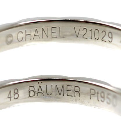 CHANEL シャネル Pt950プラチナ マトラッセ 3Pダイヤ リング・指輪 ダイヤモンド 8号 48 2.9g レディース【中古】【美品】