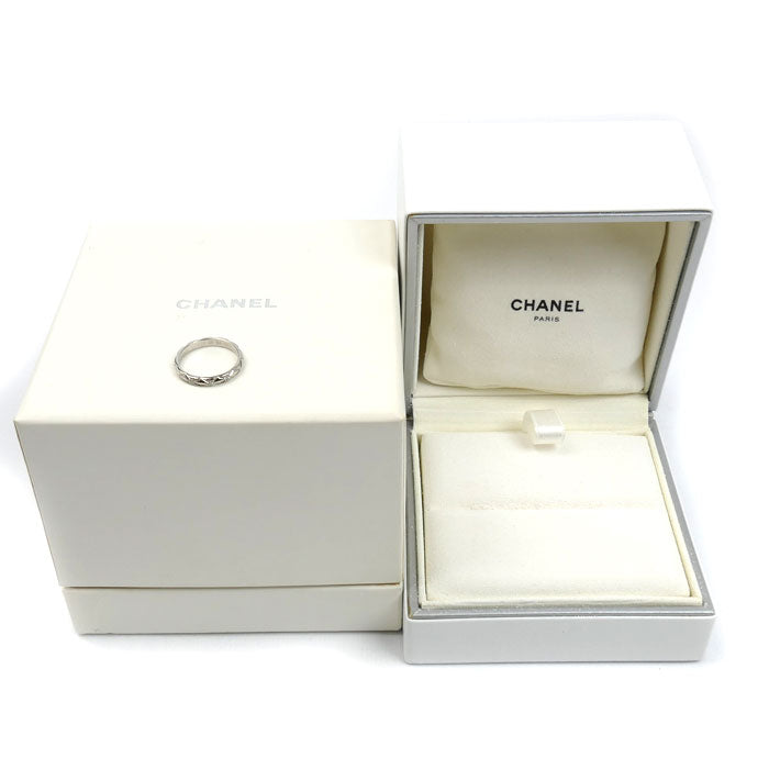 CHANEL シャネル Pt950プラチナ マトラッセ 3Pダイヤ リング・指輪 ダイヤモンド 8号 48 2.9g レディース【中古】【美品】