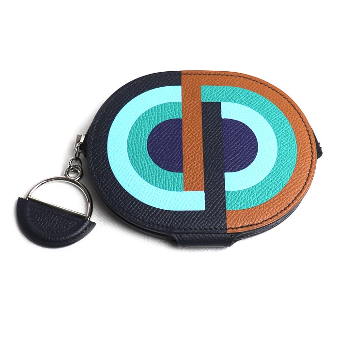 HERMES エルメス インザループ ミニ ヴォーエプソン コインケース ブルーインディゴ マルチカラー Y刻印 レディース【中古】【極美品】