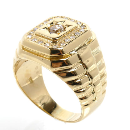 K18YG イエローゴールド リング・指輪 ダイヤモンド0.52ct 21号 16.4g メンズ【中古】