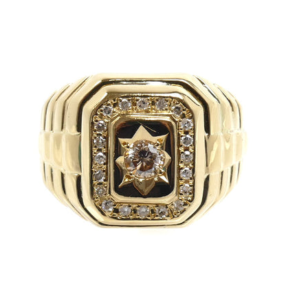 K18YG イエローゴールド リング・指輪 ダイヤモンド0.52ct 21号 16.4g メンズ【中古】