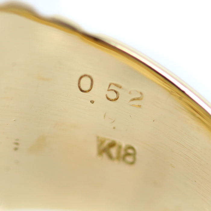 K18YG イエローゴールド リング・指輪 ダイヤモンド0.52ct 21号 16.4g メンズ【中古】