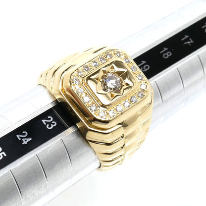 K18YG イエローゴールド リング・指輪 ダイヤモンド0.52ct 21号 16.4g メンズ【中古】