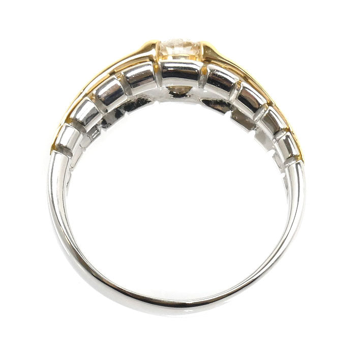 Pt900プラチナ K18YG イエローゴールド リング・指輪 ダイヤモンド0.38ct 21号 10.8g メンズ【中古】【美品】