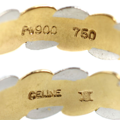 CELINE セリーヌ K18YG イエローゴールド Pt900プラチナ マカダム リング・指輪 13号 4.2g レディース【中古】
