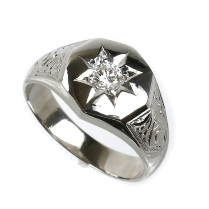 Pt900プラチナ リング・指輪 ダイヤモンド0.23ct 21号 14.1g メンズ【中古】