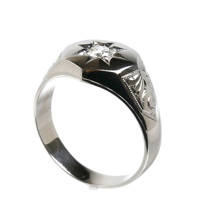 Pt900プラチナ リング・指輪 ダイヤモンド0.23ct 21号 14.1g メンズ【中古】