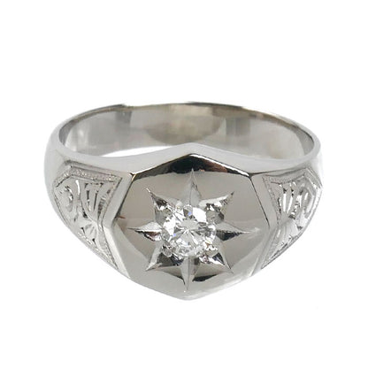 Pt900プラチナ リング・指輪 ダイヤモンド0.23ct 21号 14.1g メンズ【中古】