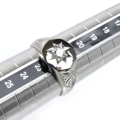 Pt900プラチナ リング・指輪 ダイヤモンド0.23ct 21号 14.1g メンズ【中古】