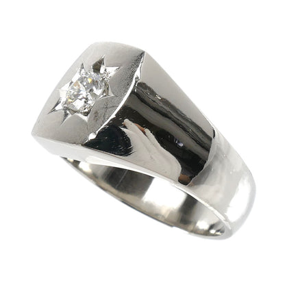 Pt900プラチナ 印台 リング・指輪 ダイヤモンド0.35ct 20号 14.3g メンズ【中古】