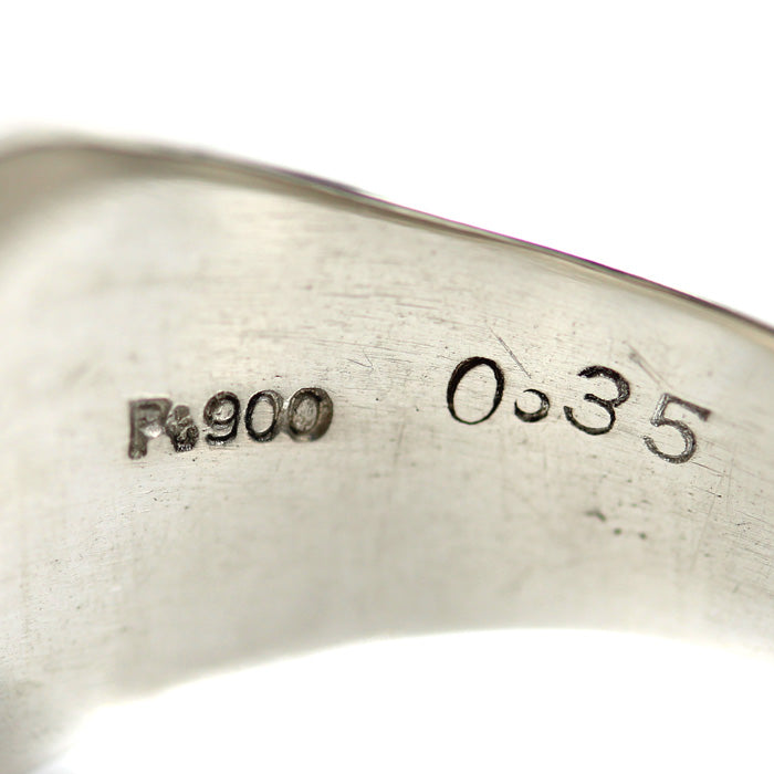 Pt900プラチナ 印台 リング・指輪 ダイヤモンド0.35ct 20号 14.3g メンズ【中古】