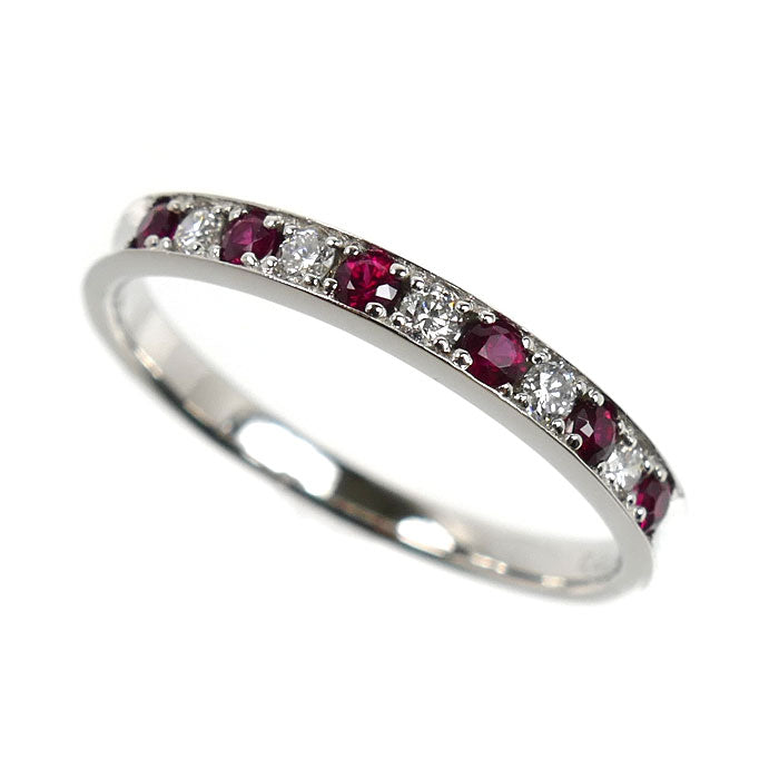 Pt900プラチナ リング・指輪 ルビー0.25ct ダイヤモンド0.15ct 18号 3.4g レディース【中古】【美品】
