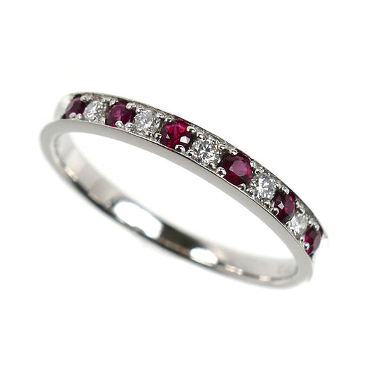 Pt900プラチナ リング・指輪 ルビー0.25ct ダイヤモンド0.15ct 18号 3.4g レディース【中古】【美品】