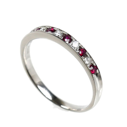 Pt900プラチナ リング・指輪 ルビー0.25ct ダイヤモンド0.15ct 18号 3.4g レディース【中古】【美品】