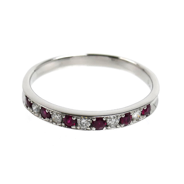 Pt900プラチナ リング・指輪 ルビー0.25ct ダイヤモンド0.15ct 18号 3.4g レディース【中古】【美品】