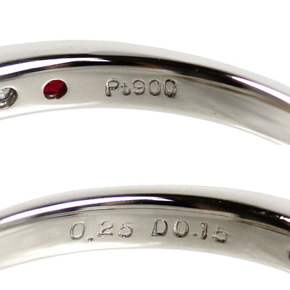 Pt900プラチナ リング・指輪 ルビー0.25ct ダイヤモンド0.15ct 18号 3.4g レディース【中古】【美品】