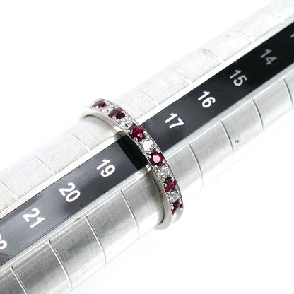 Pt900プラチナ リング・指輪 ルビー0.25ct ダイヤモンド0.15ct 18号 3.4g レディース【中古】【美品】
