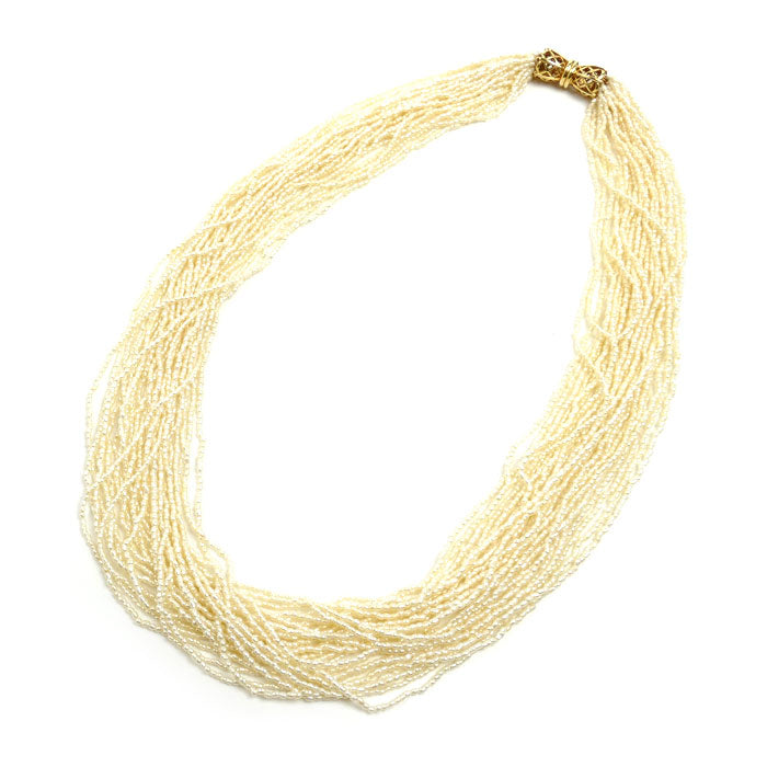 TASAKI タサキ K18YG イエローゴールド ケシパール ネックレス パール約1.2mm 35.9g 45cm レディース【中古】
