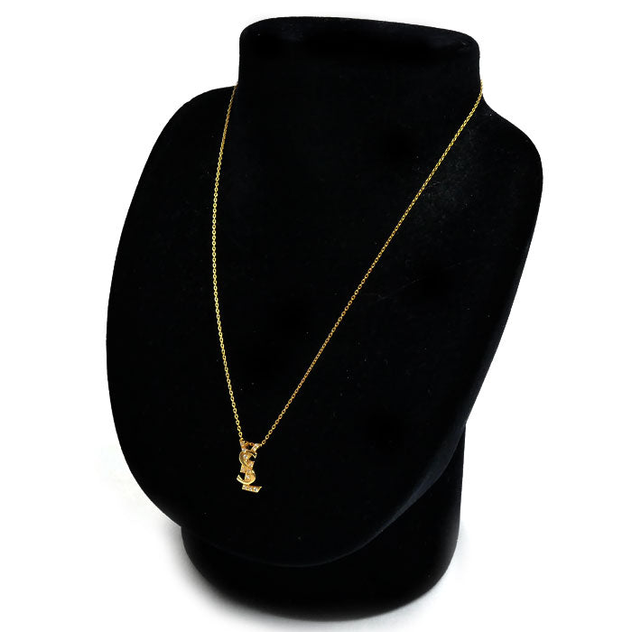 SAINT LAURENT サンローラン K18YG イエローゴールド ネックレス ダイヤモンド0.11ct 3.3g 40cm レディース【中古】