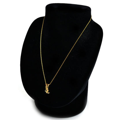 SAINT LAURENT サンローラン K18YG イエローゴールド ネックレス ダイヤモンド0.11ct 3.3g 40cm レディース【中古】