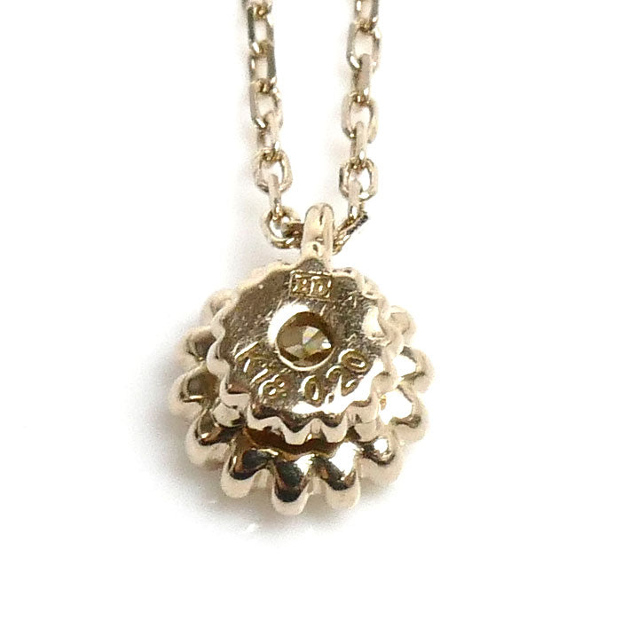 KASHIKEY カシケイ K18BG ネックレス ダイヤモンド0.20ct 1.5g ～45cm フリーチェーン ミル打ち レディース【中古】