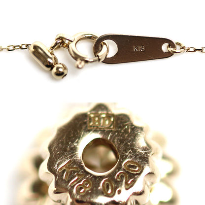 KASHIKEY カシケイ K18BG ネックレス ダイヤモンド0.20ct 1.5g ～45cm フリーチェーン ミル打ち レディース【中古】