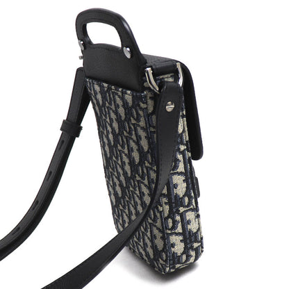 Dior ディオール オブリーク サドルバーティカルポーチ ショルダーバッグ ブラック 2ADCA44 ユニセックス【中古】【美品】