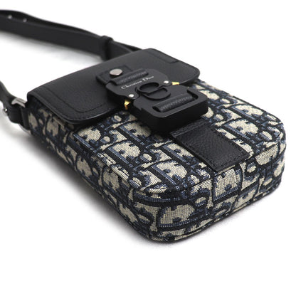Dior ディオール オブリーク サドルバーティカルポーチ ショルダーバッグ ブラック 2ADCA44 ユニセックス【中古】【美品】
