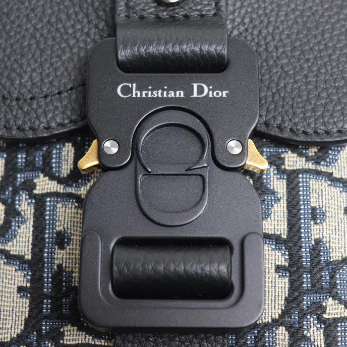 Dior ディオール オブリーク サドルバーティカルポーチ ショルダーバッグ ブラック 2ADCA44 ユニセックス【中古】【美品】