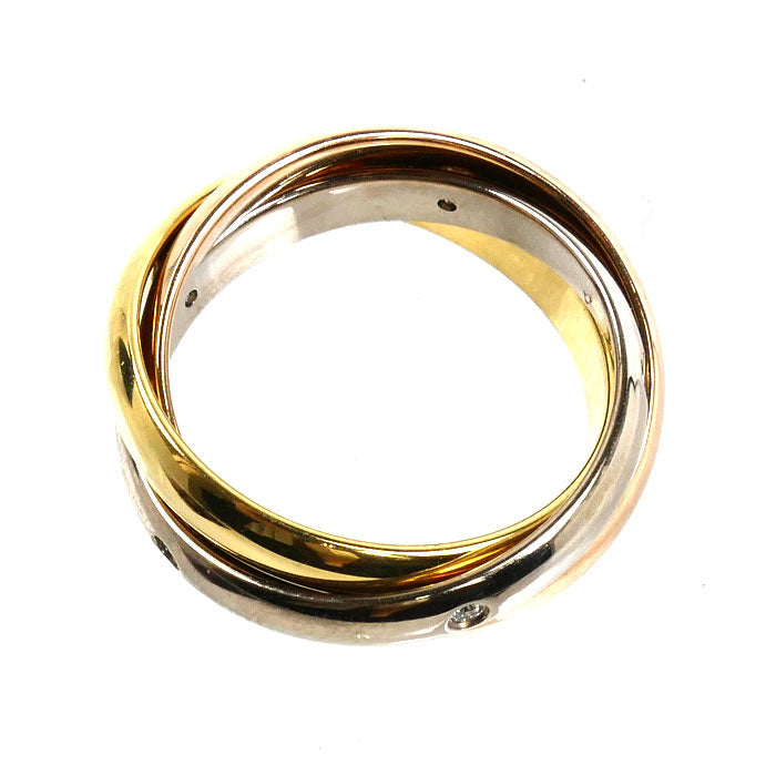CARTIER カルティエ K18YG/PG/WG トリニティ 5Pダイヤ リング・指輪 B4236453 ダイヤモンド 13号 53 9.7g レディース【中古】【美品】